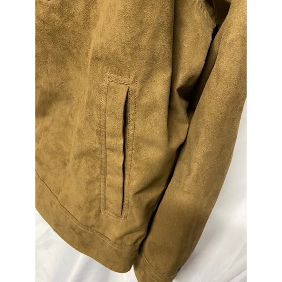 Round Tree & York Jacket Coat Faux Leather L Men's Zip Up Flannel Lined - Picture 4 of 11